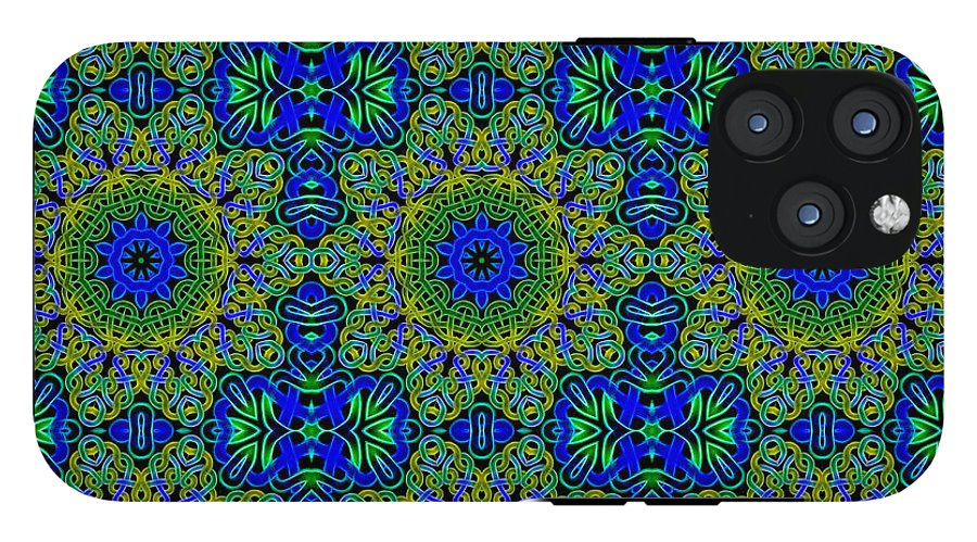 Blue Green Celtic Kaleidoscope - Phone Case
