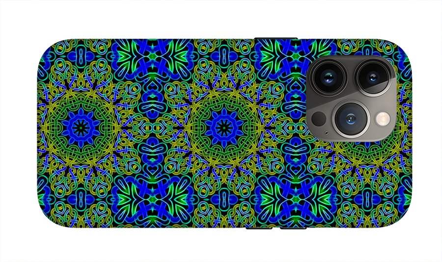 Blue Green Celtic Kaleidoscope - Phone Case