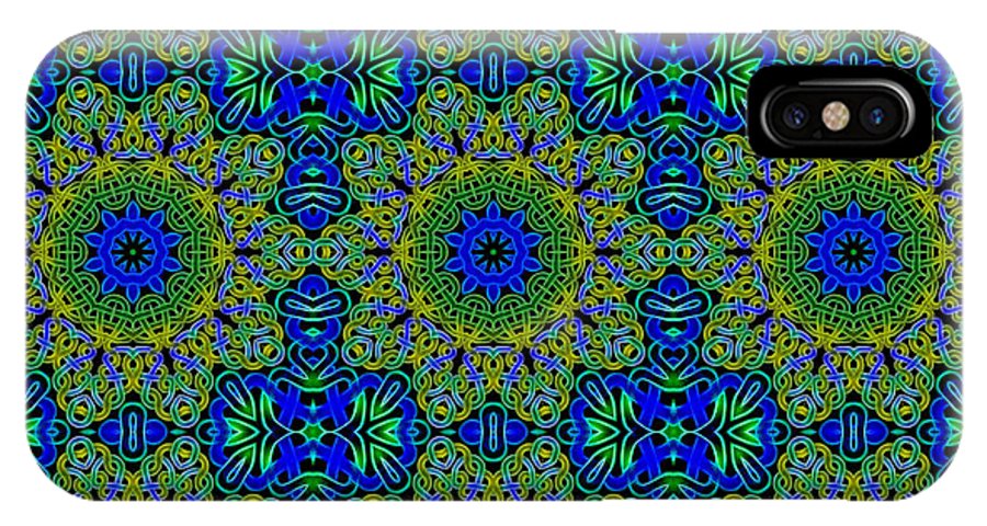 Blue Green Celtic Kaleidoscope - Phone Case
