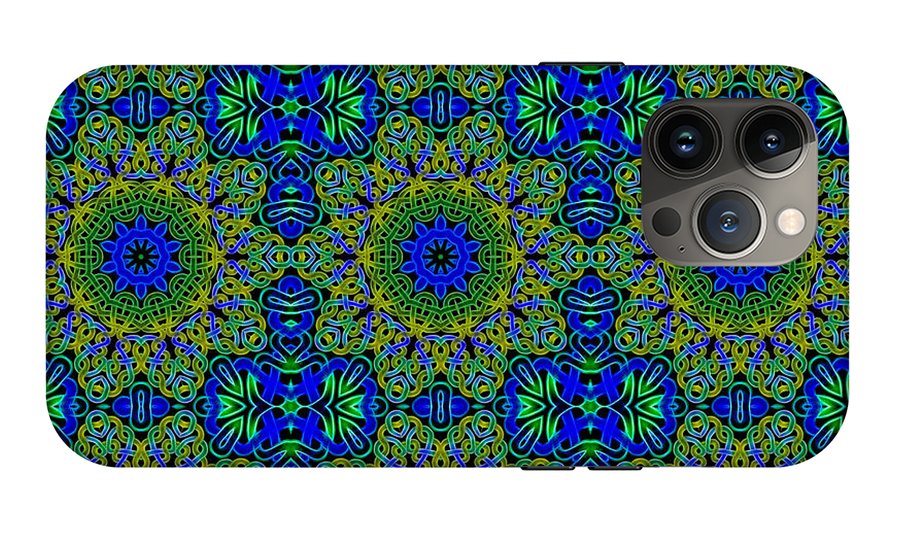 Blue Green Celtic Kaleidoscope - Phone Case