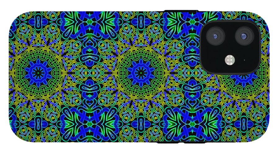 Blue Green Celtic Kaleidoscope - Phone Case