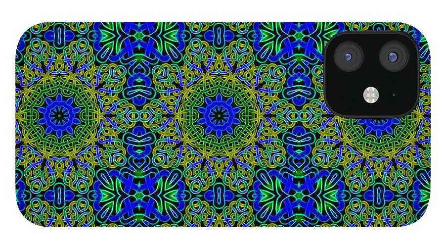 Blue Green Celtic Kaleidoscope - Phone Case