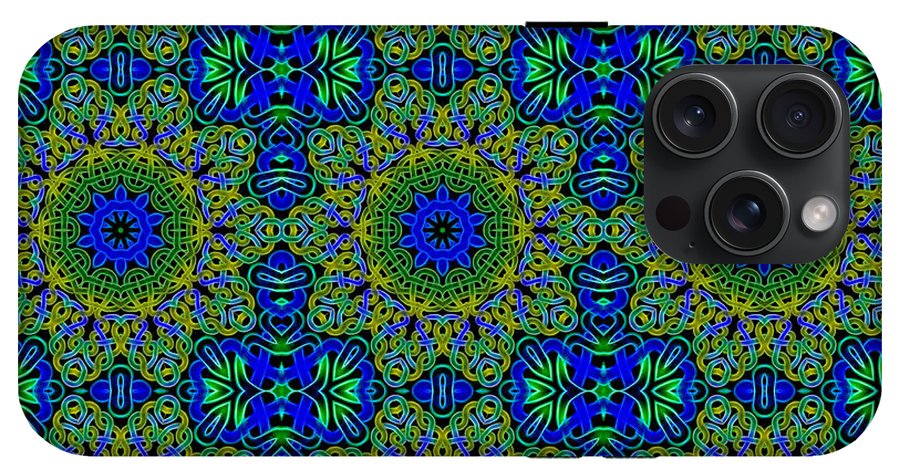 Blue Green Celtic Kaleidoscope - Phone Case