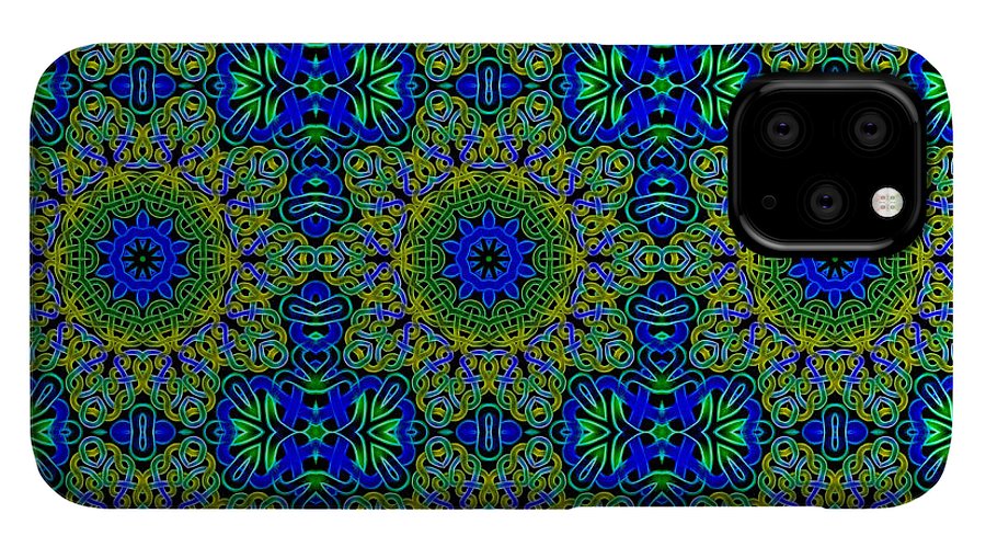 Blue Green Celtic Kaleidoscope - Phone Case
