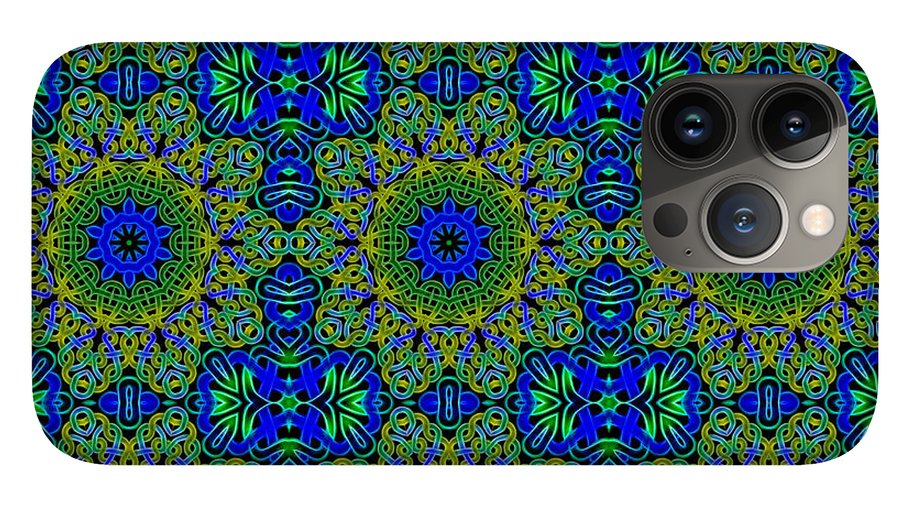 Blue Green Celtic Kaleidoscope - Phone Case