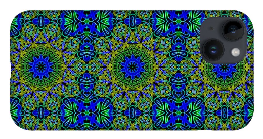 Blue Green Celtic Kaleidoscope - Phone Case