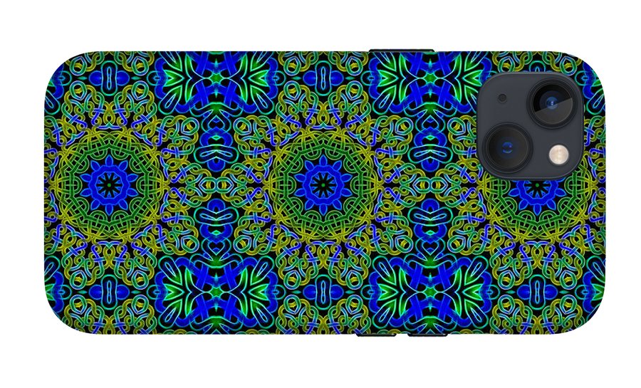 Blue Green Celtic Kaleidoscope - Phone Case