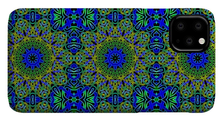 Blue Green Celtic Kaleidoscope - Phone Case