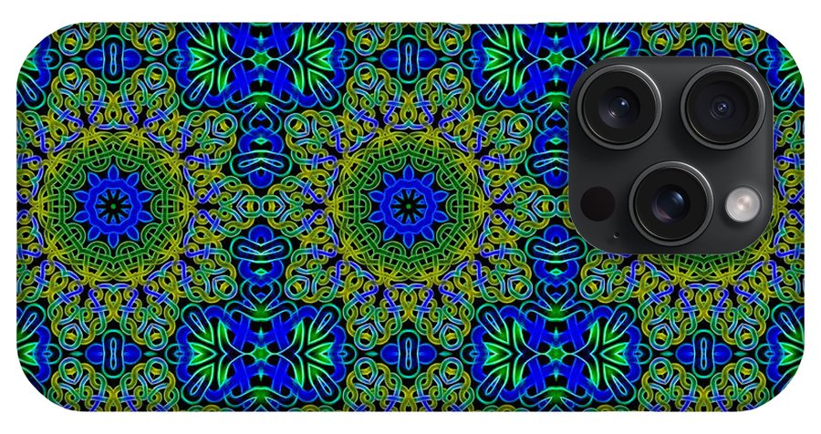 Blue Green Celtic Kaleidoscope - Phone Case