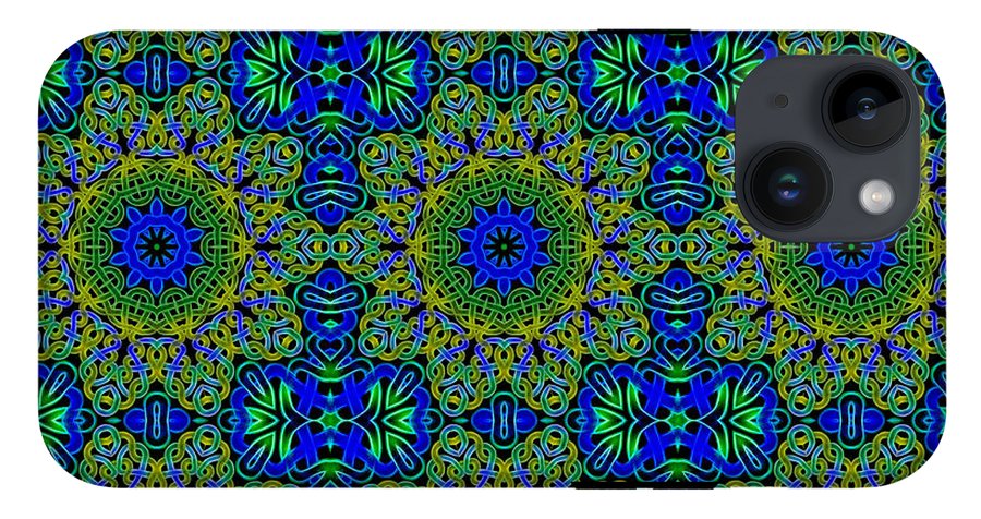 Blue Green Celtic Kaleidoscope - Phone Case