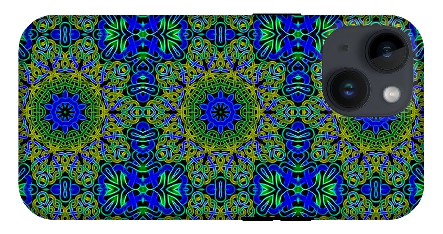 Blue Green Celtic Kaleidoscope - Phone Case