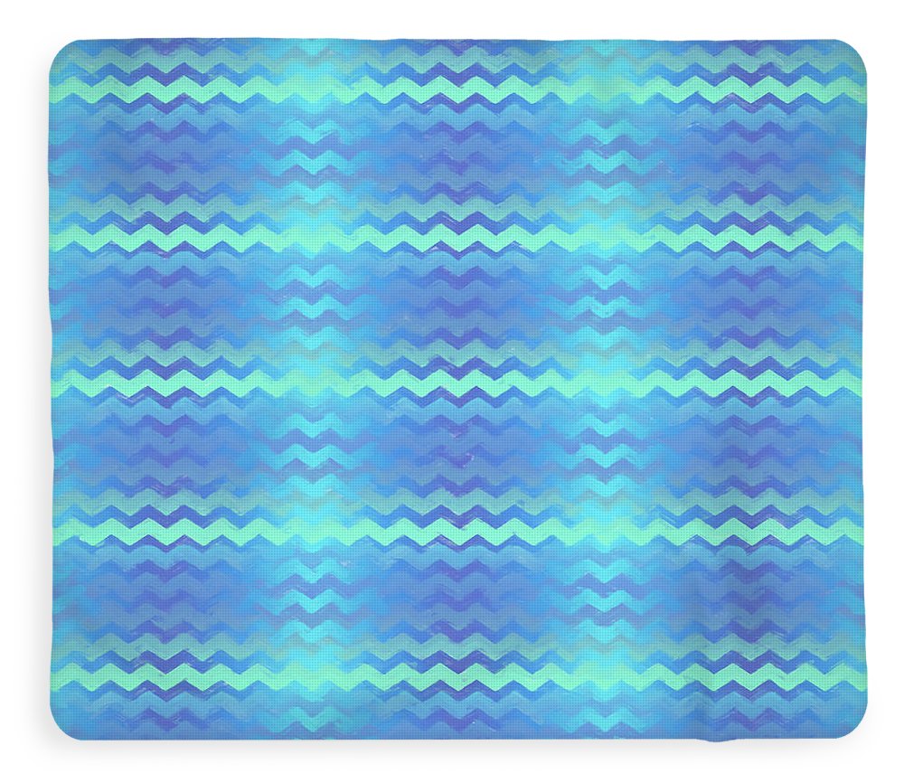 Blue Green Mermaid Chevron - Blanket