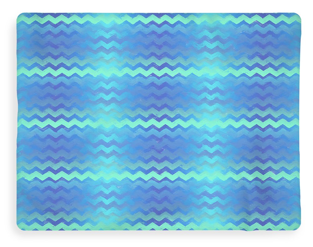 Blue Green Mermaid Chevron - Blanket