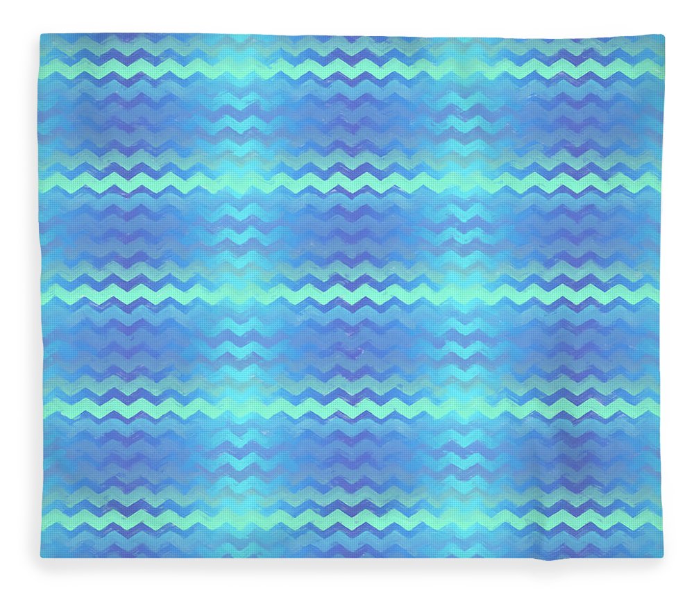 Blue Green Mermaid Chevron - Blanket