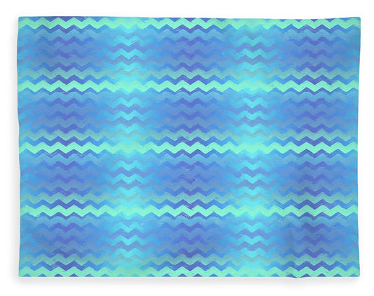 Blue Green Mermaid Chevron - Blanket