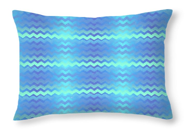 Blue Green Mermaid Chevron - Throw Pillow