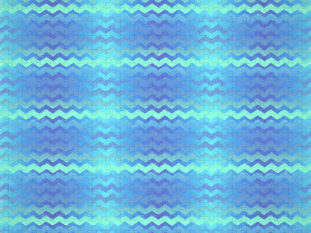 Blue Green Mermaid Chevron - Puzzle