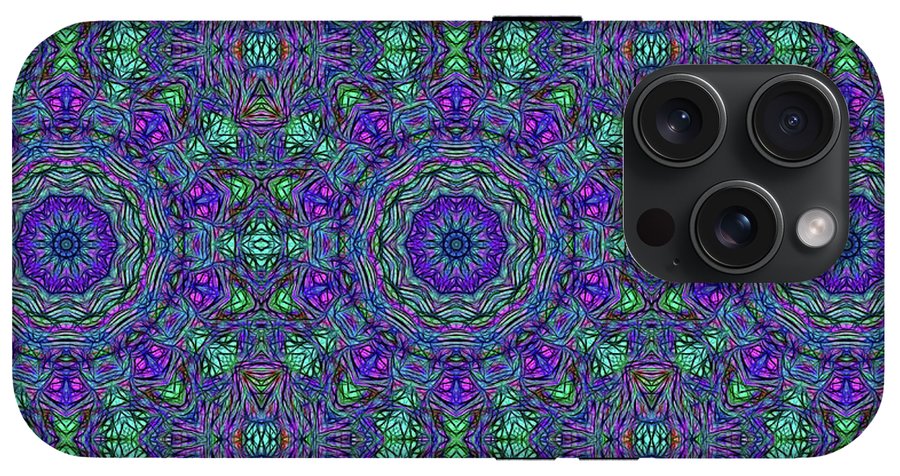 Blue Green Purple Kaleidoscope - Phone Case