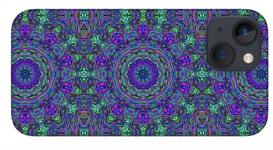 Blue Green Purple Kaleidoscope - Phone Case