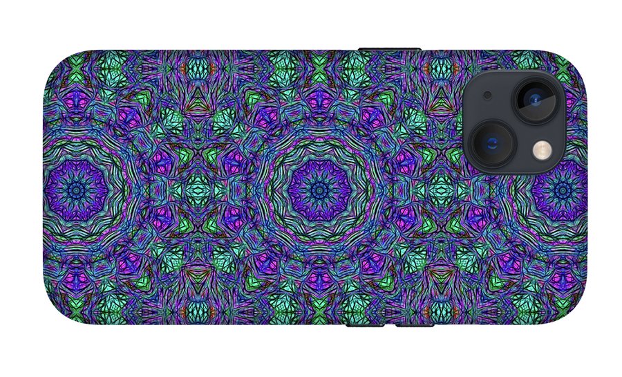 Blue Green Purple Kaleidoscope - Phone Case
