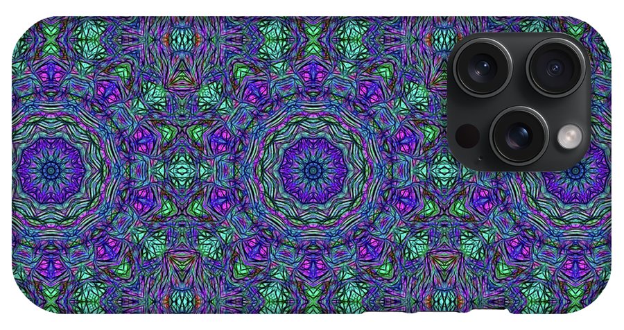 Blue Green Purple Kaleidoscope - Phone Case