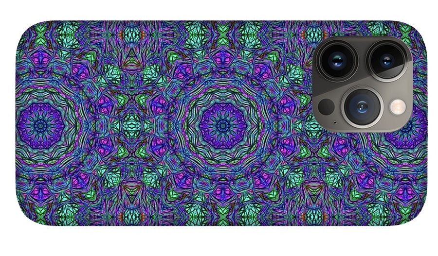 Blue Green Purple Kaleidoscope - Phone Case