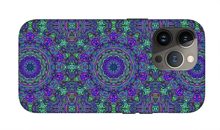 Blue Green Purple Kaleidoscope - Phone Case