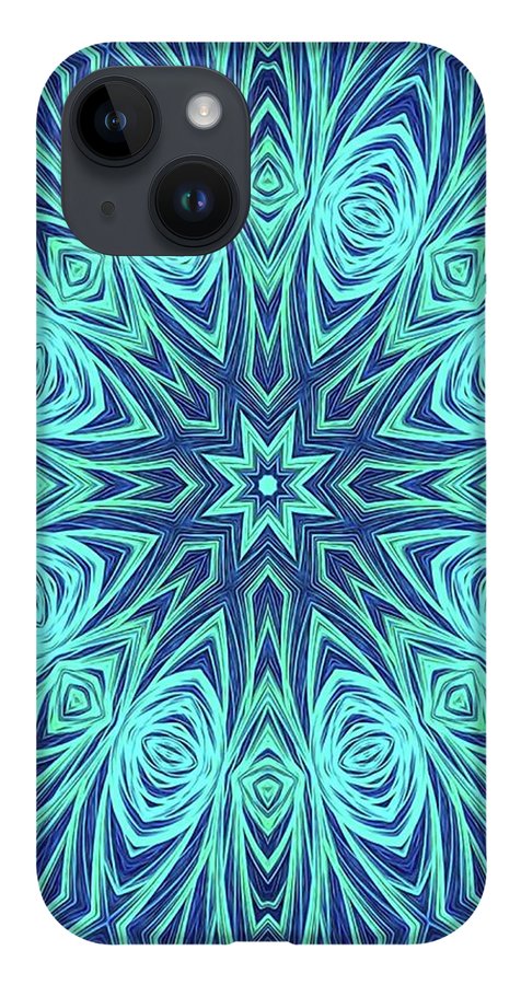 Blue Ice Kaleidoscope Fractal - Phone Case