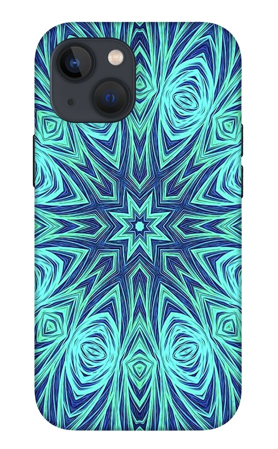 Blue Ice Kaleidoscope Fractal - Phone Case