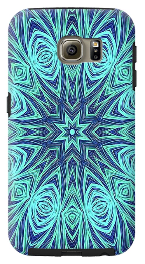Blue Ice Kaleidoscope Fractal - Phone Case