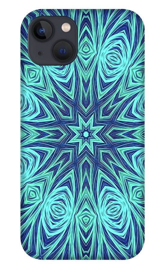 Blue Ice Kaleidoscope Fractal - Phone Case
