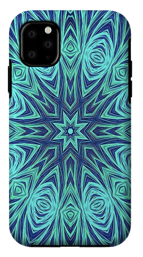 Blue Ice Kaleidoscope Fractal - Phone Case