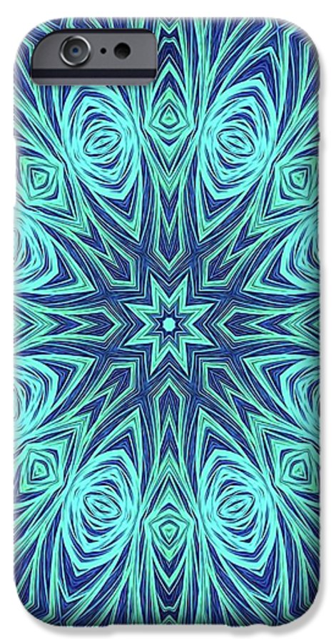 Blue Ice Kaleidoscope Fractal - Phone Case