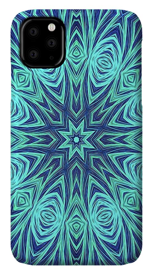 Blue Ice Kaleidoscope Fractal - Phone Case