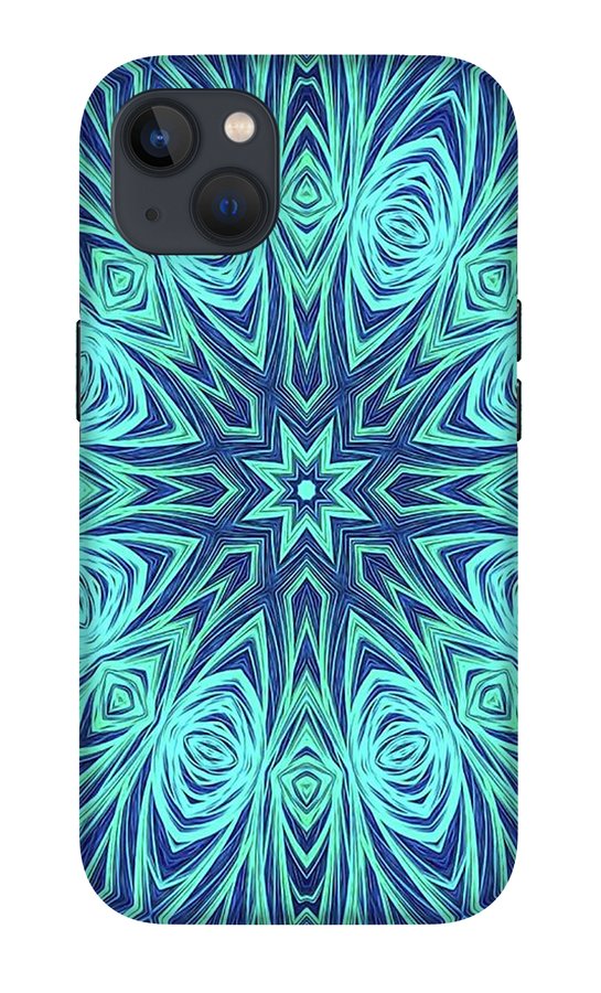 Blue Ice Kaleidoscope Fractal - Phone Case