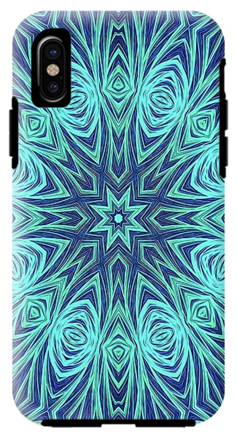 Blue Ice Kaleidoscope Fractal - Phone Case