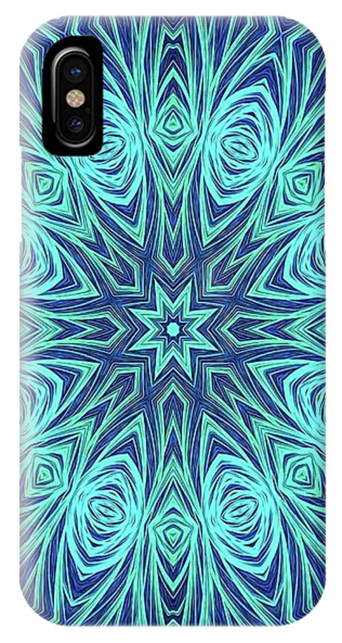 Blue Ice Kaleidoscope Fractal - Phone Case