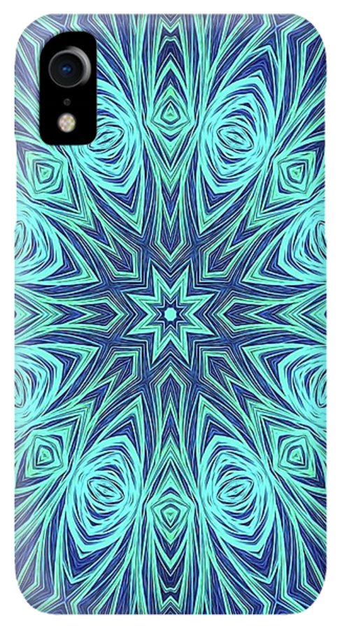 Blue Ice Kaleidoscope Fractal - Phone Case