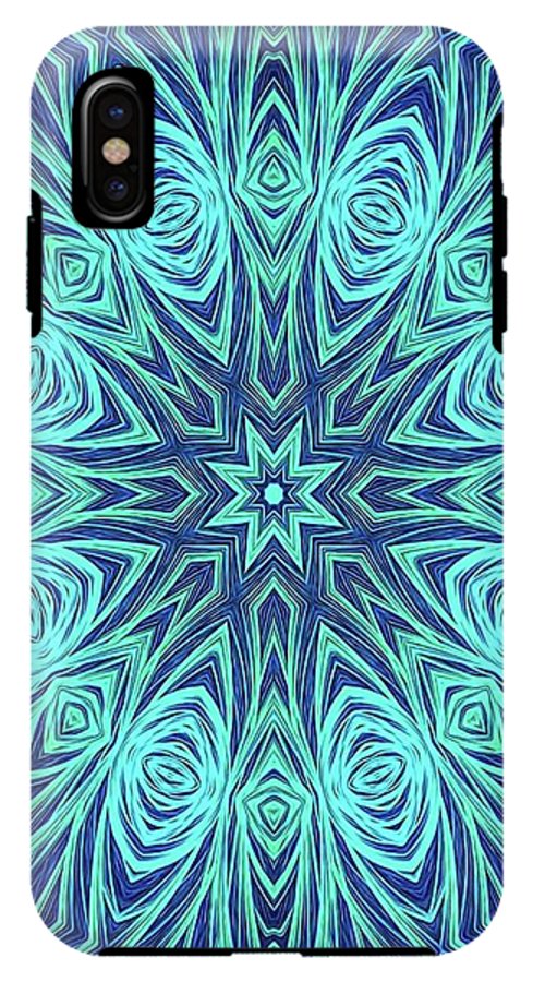 Blue Ice Kaleidoscope Fractal - Phone Case