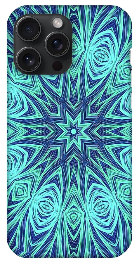 Blue Ice Kaleidoscope Fractal - Phone Case