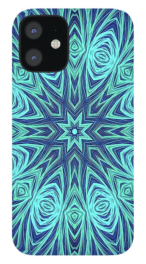 Blue Ice Kaleidoscope Fractal - Phone Case