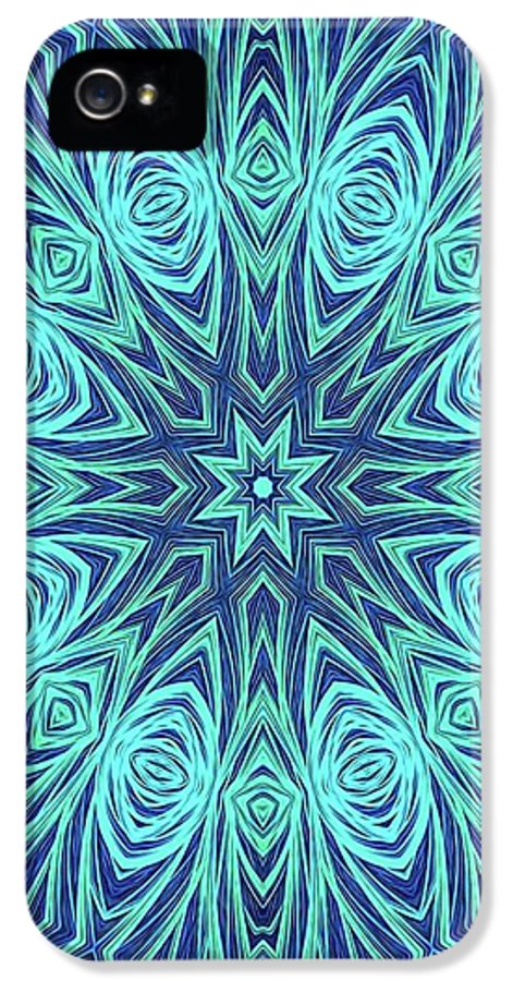 Blue Ice Kaleidoscope Fractal - Phone Case