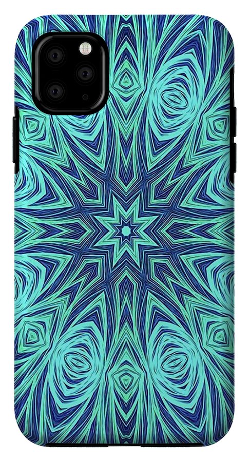 Blue Ice Kaleidoscope Fractal - Phone Case