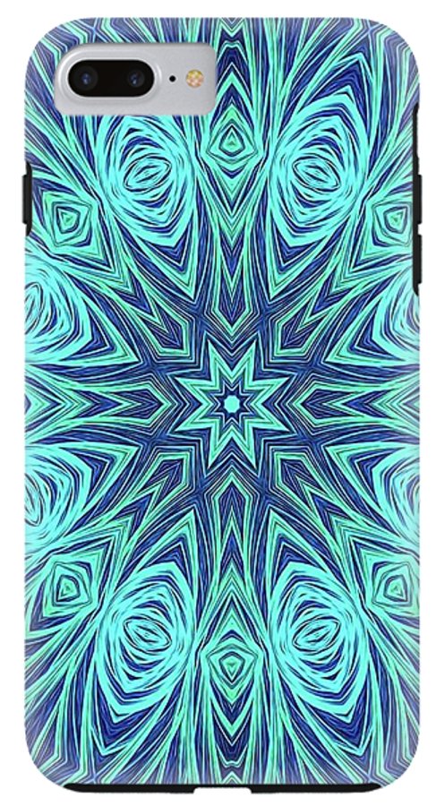 Blue Ice Kaleidoscope Fractal - Phone Case
