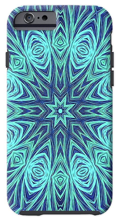 Blue Ice Kaleidoscope Fractal - Phone Case