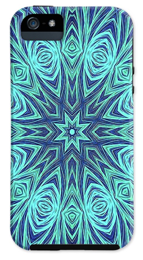 Blue Ice Kaleidoscope Fractal - Phone Case