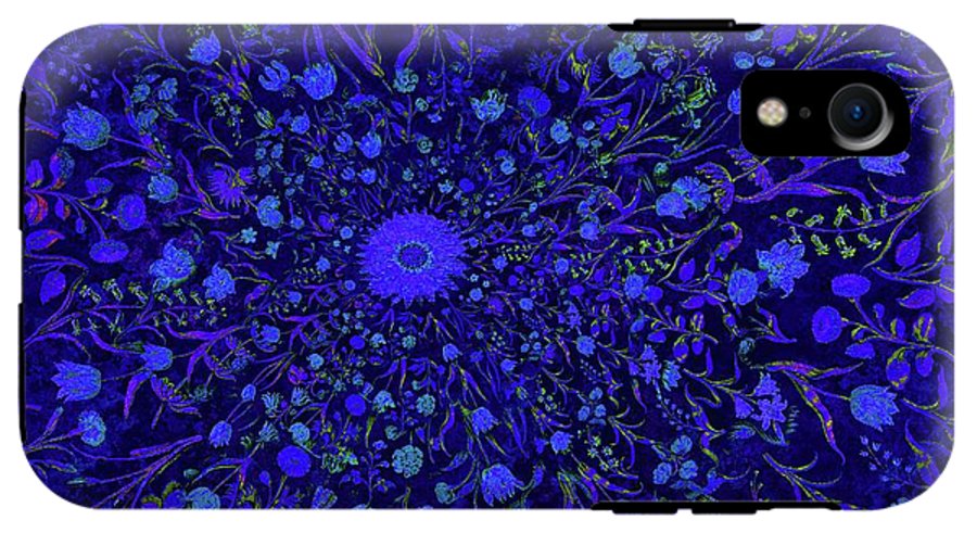 Blue Medieval Flowers - Phone Case