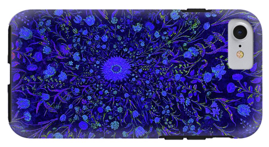 Blue Medieval Flowers - Phone Case