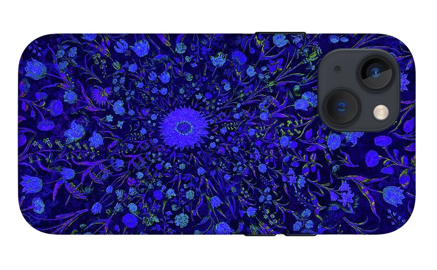 Blue Medieval Flowers - Phone Case