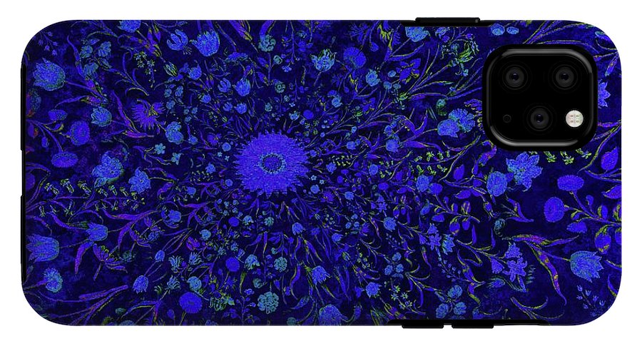 Blue Medieval Flowers - Phone Case